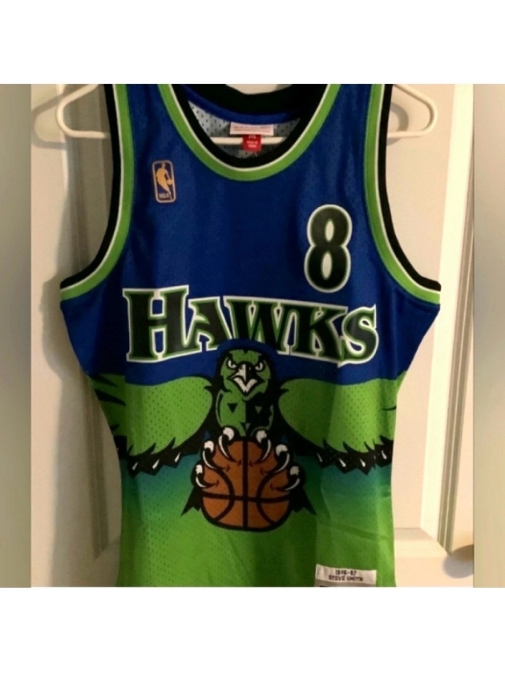Atlanta Hawks No. 8 Steve Smith Authentic Mitchell & Ness Throwback NBA Jersey